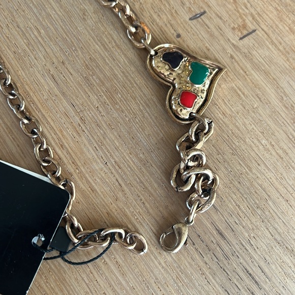 Mango Women Cinturon 650hearts Decorative Chain Belt Gold Toned Size Medium 85 - Picture 6 of 7